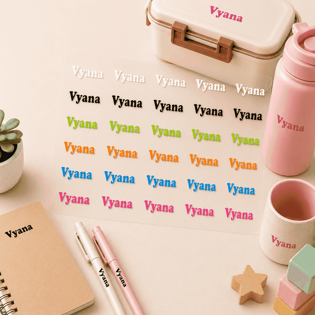 Personalized UV Name Stickers – Waterproof Custom Name Labels (50 labels) 1