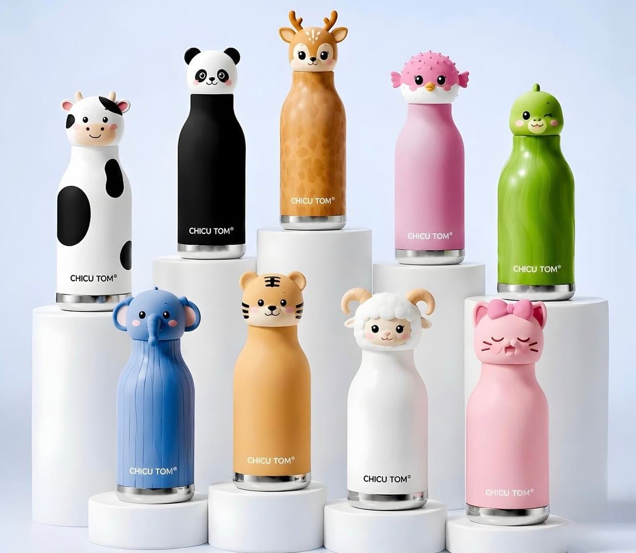 Personalized Animal Stainless Steel Water Bottle for Kids | Cute Character Bottles 1
